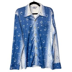 DaVinci Presents Delfina Mens Vintage Button Down Size L Abstract Circle Print